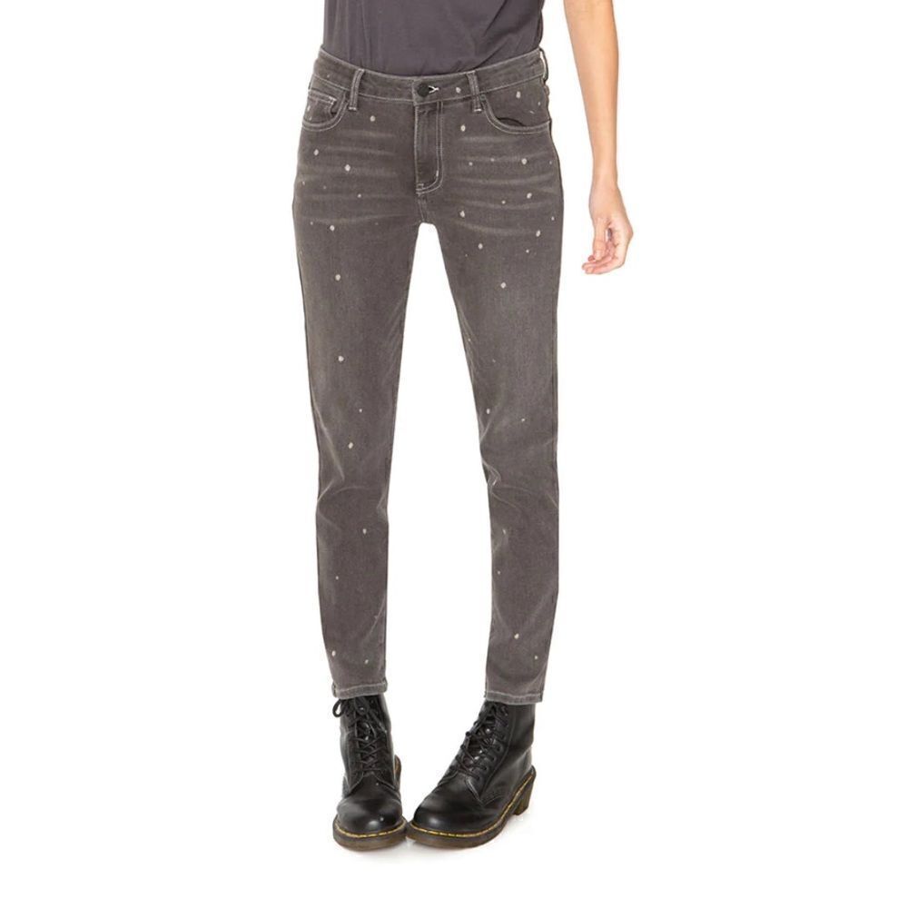 Free People Sandrine Rose Polka Dot Skinny Jeans Size 30 NWT Gray Stretch
